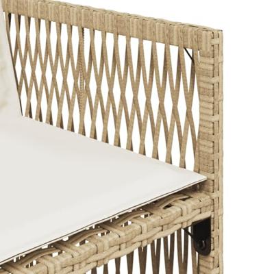 7-delige Tuinset met kussens poly rattan beige