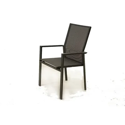 Tuinstoel Delia hoge rug alu text. grijs Tuinstoel Delia hoge rug alu text. grijs