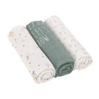 Lässig Heavenly soft Swaddle doek L Garden Explorer boys 3 stuks 80 x 80 cm dekentje slab - thumbnail