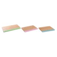 Snijplank DKD Home Decor Blauw Groen Roze Bamboe 33,5 x 22,4 x 1,2 cm - thumbnail