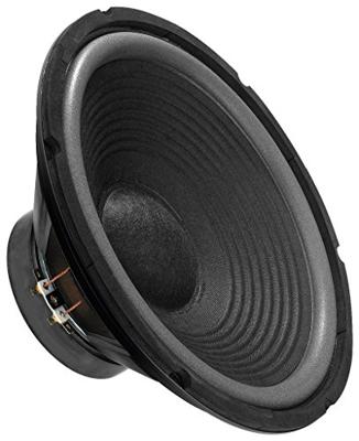MONACOR SP-302E Hi-Fi bas-midrange driver, compacte basluidspreker in tweerichtingsconstructie, ideaal voor installatie in een vloer- of standbox, in zwart, 304 mm