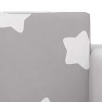 Kinderslaapbank met sterren zacht pluche lichtgrijs - thumbnail