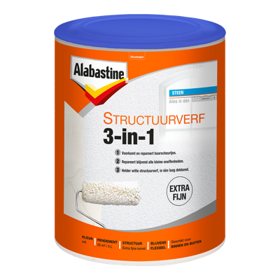 Alabastine 3in1 Structuurverf | Wit | 5L - 5256780