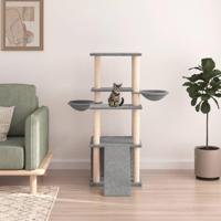 VidaXL Kattenmeubel met sisal krabpalen 133 cm lichtgrijs - thumbnail