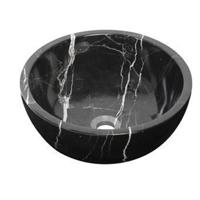 Plieger Round waskom - 38x38x13.6cm - marmer zwart washbasin 38 marble black - thumbnail