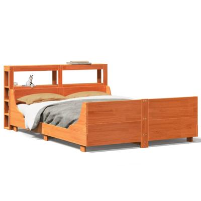 Bedframe zonder matras massief grenenhout wasbruin 160x200 cm