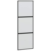 Schuifdeur met beslagset 76x205 cm gehard glas zwart - thumbnail