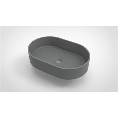 Arcqua Case waskom - 55x36cm - Ovaal - Cast marble Grijs Mat WAS453255