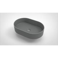 Arcqua Case waskom - 55x36cm - Ovaal - Cast marble Grijs Mat WAS453255 - thumbnail