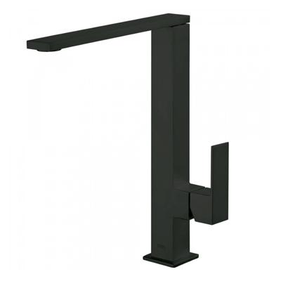 Wastafelmengkraan Tres Cuadro 1-Hendel Uitloop Recht 28.5 cm Vierkant Mat Zwart Tres