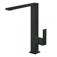 Wastafelmengkraan Tres Cuadro 1-Hendel Uitloop Recht 28.5 cm Vierkant Mat Zwart Tres - thumbnail