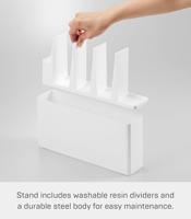 Yamazaki Keukengerei en Snijplank Houder - Tower - Wit - thumbnail