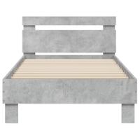Bedframe met hoofdeinde bewerkt hout betongrijs 90x200 cm - thumbnail