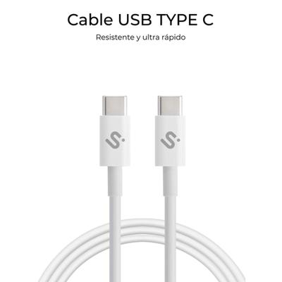 SUBBLIM USB-C naar USB-C Plus-kabel, 100 W, 1 m, snel opladen, PD 3.0, wit