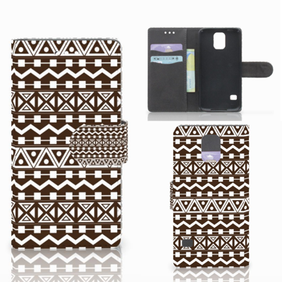 Samsung Galaxy S5 | S5 Neo Telefoon Hoesje Aztec Brown Samsung Galaxy S5 | S5 Neo Telefoon Hoesje Aztec Brown