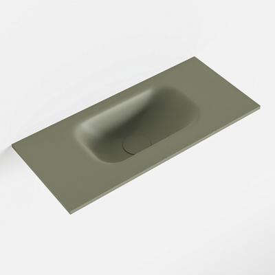 MONDIAZ EDEN Army solid surface inleg wastafel voor toiletmeubel 50cm. Positie wasbak midden