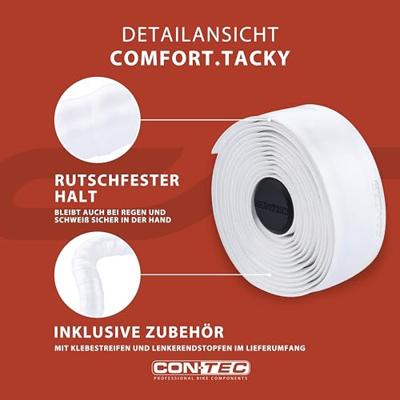 CONTEC lenkerband "comfort.tacky" ct bar tape comfort.tacky 200mm white metallic CONTEC lenkerband "comfort.tacky" ct bar tape comfort.tacky 200mm white metallic