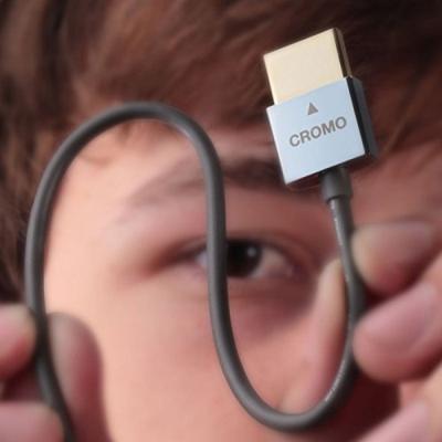 LINDY HDMI Aansluitkabel HDMI-A-stekker, HDMI-A-stekker 1.00 m Grijs 41671 4K UHD, OFC-kabel, Rond, Afgeschermd (dubbel), Extreem dun, Vergulde steekcontacten,
