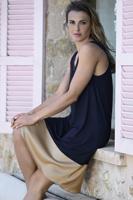 Luxe nachtblauw nachthemd Ringella - thumbnail