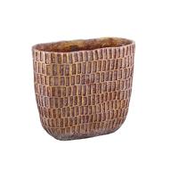 PTMD bloempot vivienne bruin 40 cm | 2 stuks - thumbnail