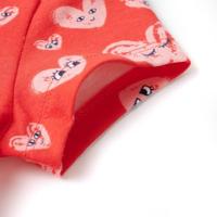 Kinderjumpsuit hartjesprint 128 rood - thumbnail