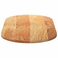 Tafelblad 100x50x2 cm ovaal massief eikenhout lichtbruin - thumbnail