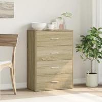 Dressoir 60x31x84 cm bewerkt hout sonoma eikenkleurig - thumbnail
