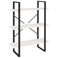 Boekenkast met 3 schappen 80x30x105 cm massief grenenhout wit - thumbnail