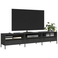 Tv-meubel 202x39x43,5 cm koudgewalst staal zwart - thumbnail