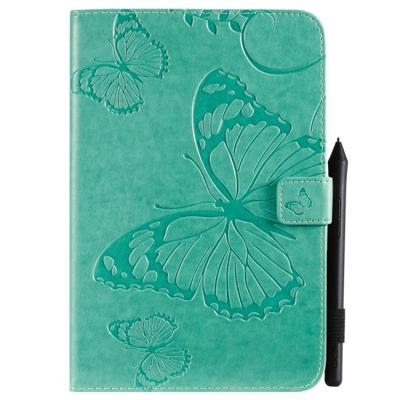 Voor iPad mini 2019 & 4 & 3 & 2 & 1 gedrukt afdrukken Butterfly patroon horizontale Flip PU lederen draagtas met houder & kaartsleuven & portemonnee &