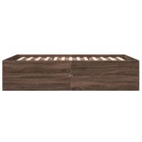 Bedframe bewerkt hout bruin eikenkleur 140x200 cm - thumbnail