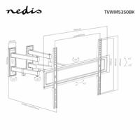 Draai- en Kantelbare TV-Muurbeugel | 32-70 " | Maximaal schermgewicht: 40 kg | Kantelbaar | Draaibaar | Minimale muurafstand: 80 mm | Maximale muurafstand: 520 mm | 3 Draaipunten | Staal | Zwart - thumbnail
