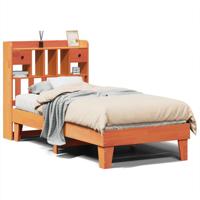 Bedframe zonder matras massief grenenhout wasbruin 75x190 cm - thumbnail