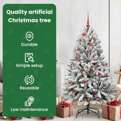 Kunstkerstboom met 150 LED Groen en Wit 150 cm PVC en Metaal