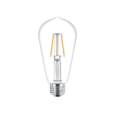 Philips E27 LED Filamentlamp - Transparant - Warm wit licht - 4W vervangt 40W