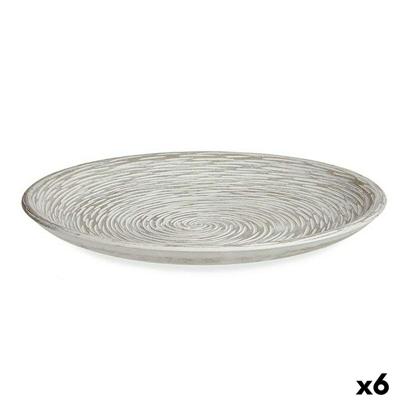 Decoratief bord Gift Decor Wit Spiraal 29,5 x 2,7 x 29,5 cm 29,5 x 3,3 x 29,5 cm Ø 29 cm (6 Stuks)
