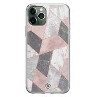 iPhone 11 Pro Max siliconen telefoonhoesje - Stone grid - thumbnail