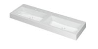 INK Wastafel Momento Polystone met 2 kraangaten 140 cm x 45 cm x 9 cm Glans wit 3421051 - thumbnail