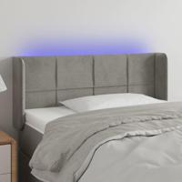 Hoofdbord LED 83x16x78/88 cm fluweel lichtgrijs - thumbnail