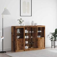 LED Sideboard Oudhout 142,5 x 37 x 100 cm Bewerkt hout - thumbnail