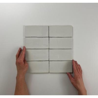 Wandtegel Atlas Pearle Brillo 7.5x15 cm Glans Grijs J-Stone