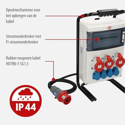 Brennenstuhl Mobiele stroomverdeler BSV 4 IP44 2m H07RN-F5G4,0 2x32A + 1x16A - 1154900011