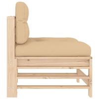 Middenbanken met kussens 2 st massief grenenhout - thumbnail