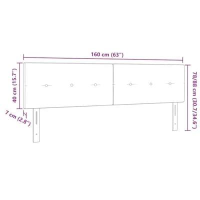 Hoofdbord met LED en knopen 80 cm fluweel lichtgrijs