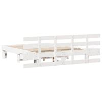 Bedframe met lade Wit Hout - thumbnail