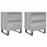 Nachtkastjes 2 st 40x35x50 cm bewerkt hout grijs sonoma eiken - thumbnail