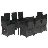 9-delige Tuinset poly rattan zwart - thumbnail