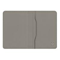 Valenta Leather Card Wallet Snap Grey - thumbnail