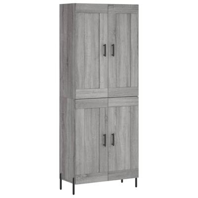 Hoge kast 69,5x34x180 cm bewerkt hout grijs sonoma eikenkleurig