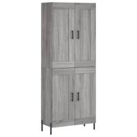 Hoge kast 69,5x34x180 cm bewerkt hout grijs sonoma eikenkleurig - thumbnail
